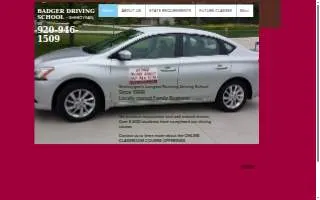 Badger Driving School website