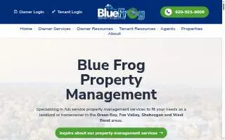 Blue Frog Property Management of Sheboygan website
