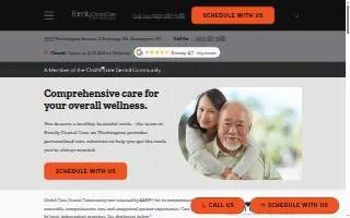 Family Dental Care on Washington website
