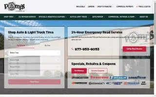Pomp's Tire Service of Sheboygan website