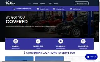 Van Horn Collision Center - Sheboygan website
