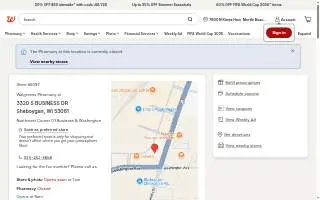 Walgreens Pharmacy of Sheboygan website