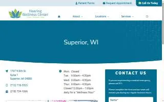 Hearing Wellness Center of Superior website