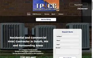 Twin Ports Custom Climate website