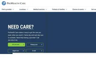 ProHealth Care's Pediatric Rehabilitation Services website