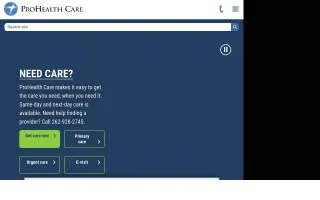 ProHealth Urgent Care Pewaukee - Riverwood Drive website