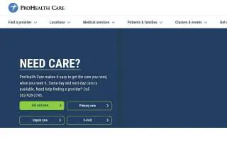 ProHealth Urgent Care Waukesha - Big Bend Road website