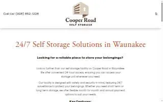 Cooper Road Self Storage website