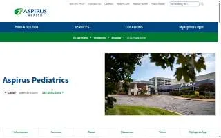 Aspirus Pediatrics website