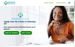 Heights Finance of Wausau website
