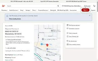 Walgreens Pharmacy of Wauwatosa website