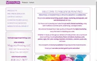 Magenta Printing website