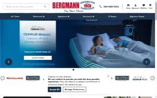 Bergmann's Appliance TV & Bedding website