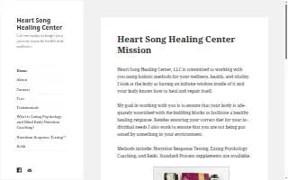 Heart Song Healing Center website