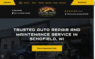 Lightning Auto Care Center website