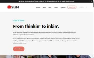 SUN Printing website