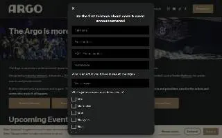 The Argo website