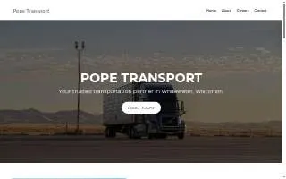 Pope Transport website