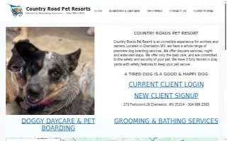 Country Roads Pet Resort of Charleston website