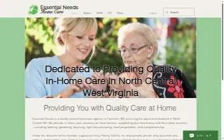 Essential Needs Homecare website