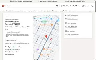Walgreens Pharmacy of Fairmont website