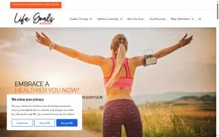 Life Goals Wellness website