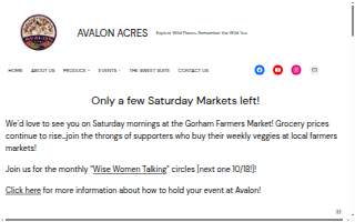 Avalon Acres website