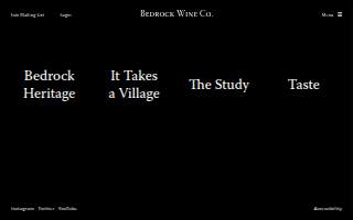 Bedrock Vineyard website