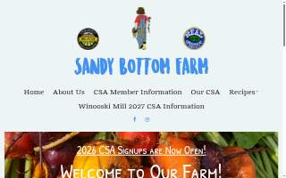 Sandy Bottom Farm LLC website