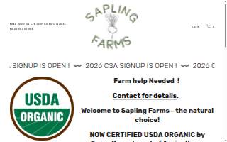 SAPLING FARMS, LLC website