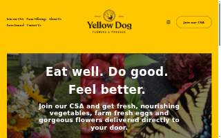 Yellow Dog Flowers and Produce website