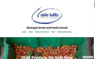 Cielo Bello Farm and Vineyard website