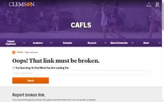 Clemson University Organic Research Center website