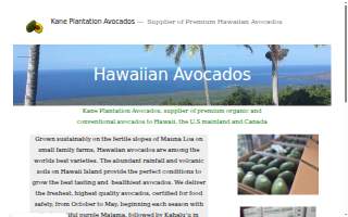 COXCOR LLC dba Kane Plantation Avocados, Kane Plantation Guesthouse, Kane Plantation Hawaii website
