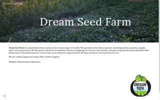 Dream Seed Farm LLC website