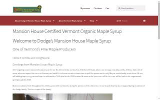 Frank E. Dodge and Son, Inc. DBA Mansion House Maple Syrup website