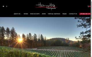 Hawk and Horse Vineyards website