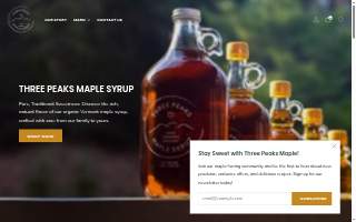 Hawk Rock Holdings LLC dba Three Peaks Maple Syrup website
