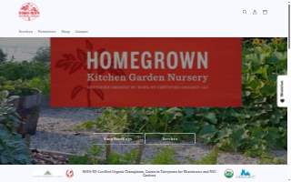 Homegrown Nurseries and Farm, LLC DBA Homegrown Kitchen Garden Nursery website