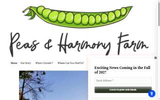 Andres Manamon DBA Peas and Harmony Farm website