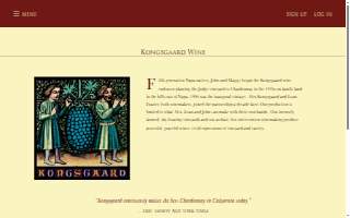 Kongsgaard Wine website