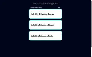 Holy City Officiating website