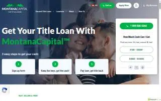 Montana Capital Car Title Loans of Columbia website