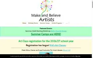 Make and Believe Artists website