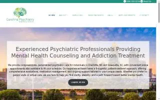 Carolina Psychiatry and Addiction Services- Greenville website