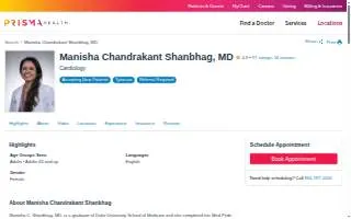 Manisha Chandrakant Shanbhag, MD website