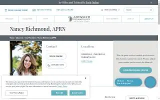 Nancy Richmond, APRN website