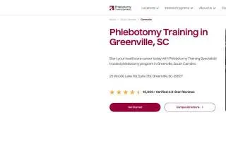 Phlebotomy Training Specialists of Greenville website