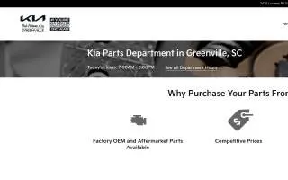 Fred Anderson Kia of Greenville Parts Center website