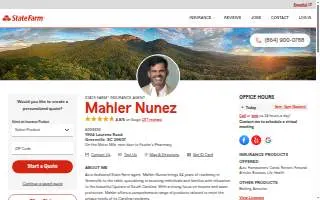 Mahler Nunez - State Farm Insurance Agent website